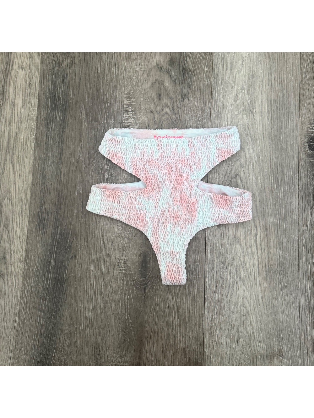 Tori Praver Baja Bikini Bottom pink and blue Small